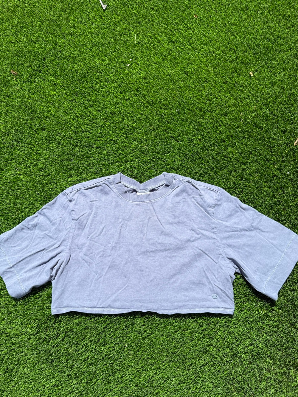 Gymshark Light Blue Cropped Short Sleeve Top